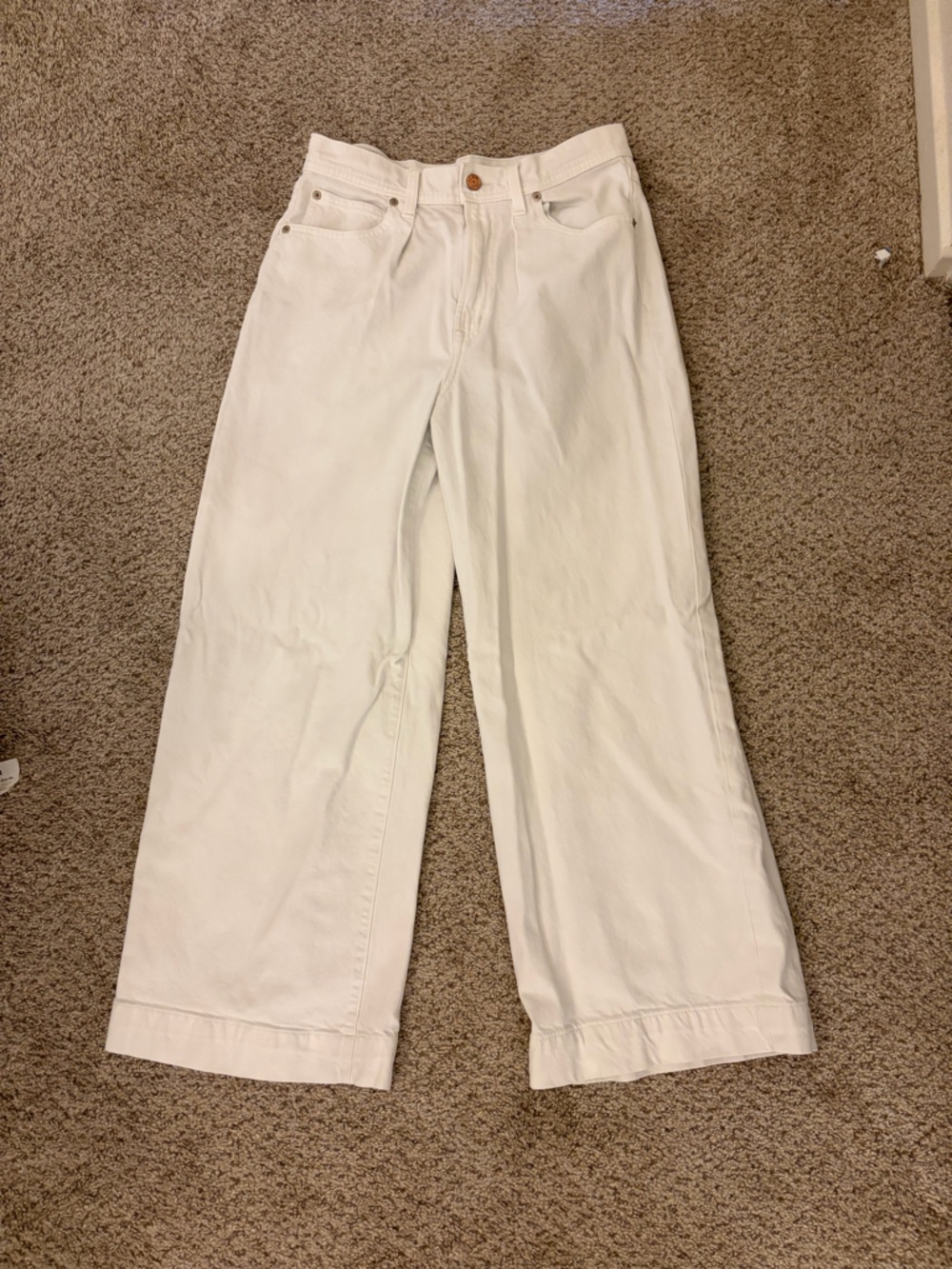 GAP White High-Rise Trouser Pants